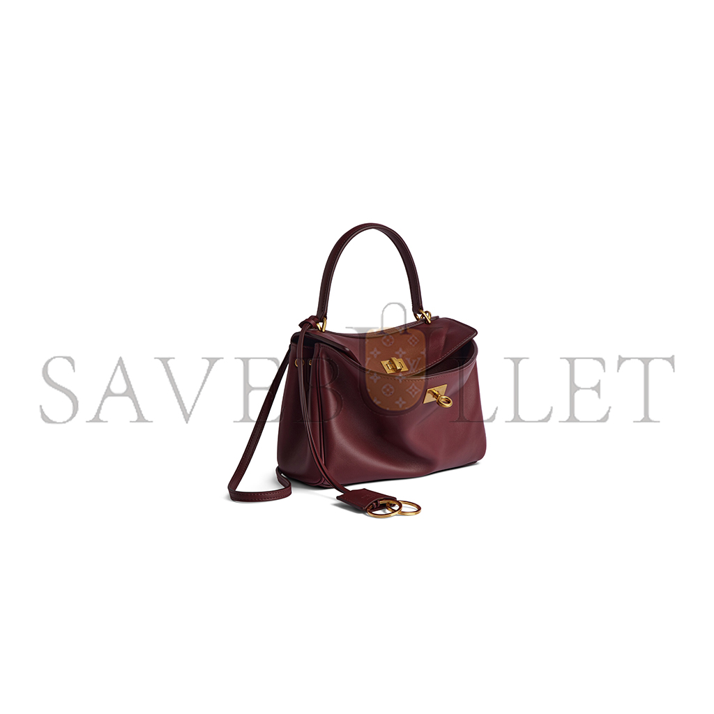 BALENCIAGA WOMEN'S RODEO MINI HANDBAG IN DARK BURGUNDY 7954562AA4V6034 (22.8*9.9*8.3cm)